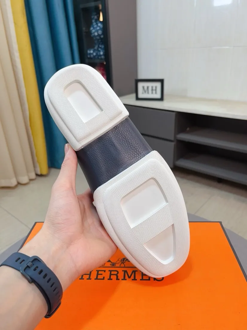 Men's shoes 💰458🌹🌹Niuli "HERMES" Hermès business leather shoes, original factory configuration, original imported cowhide upper + luxury hardware logo + fully imported original customized cowhide lining, sole: rubber wear-resistant outsole, difficult craftsmanship, original factory follow-up goods, 🔍🔍high quality code number: 38-44 45 can be customized